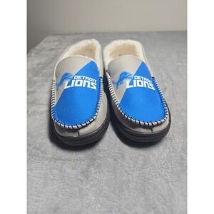 Foco Detroit Lions Mens Size 9/10 Slippers, House Shoes, Polyester New No Box